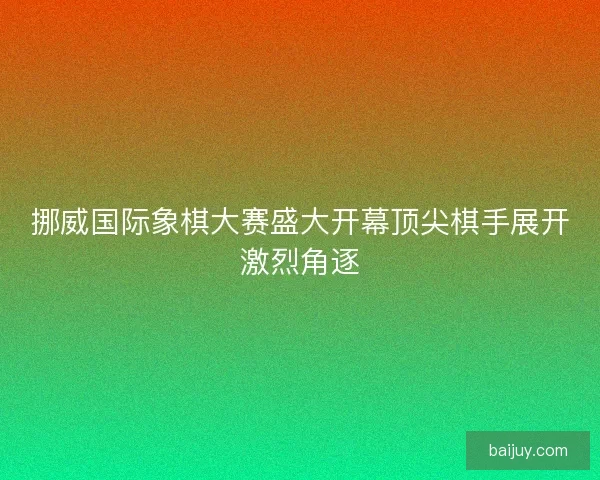 挪威国际象棋大赛盛大开幕顶尖棋手展开激烈角逐